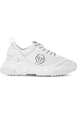 Philipp Plein Baskets en cuir à plaque logo