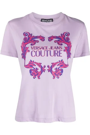 VERSACE T-shirt en coton à logo imprimé