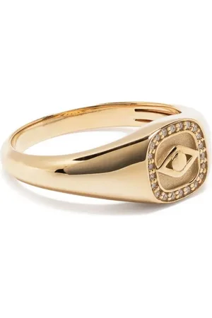 Sydney Evan Bague Evil Eye en 14ct pavée de diamants