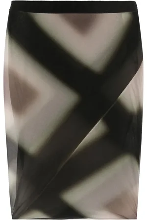 Rick Owens Jupe mi-longue à imprimé abstrait