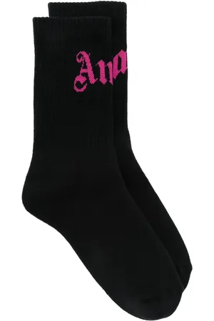 Palm Angels Chaussettes à logo en intarsia