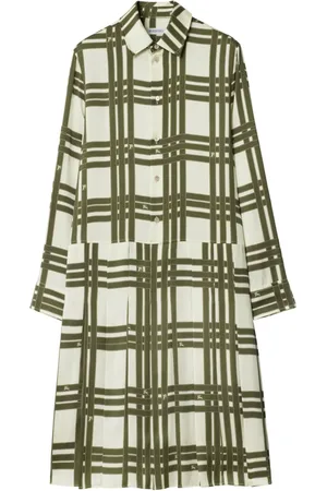 Burberry Robe en soie à carreaux