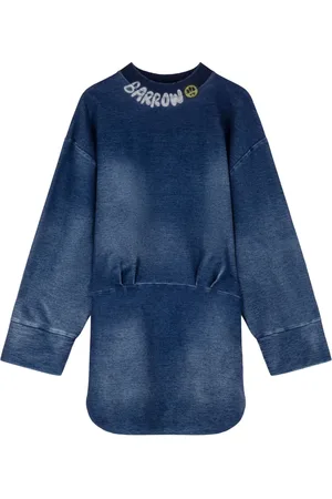BARROW Robe en jean à logo imprimé
