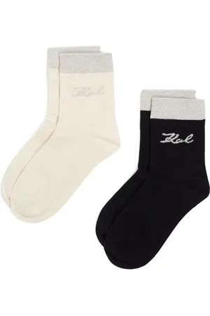 Karl Lagerfeld Chaussettes métallisée Signature
