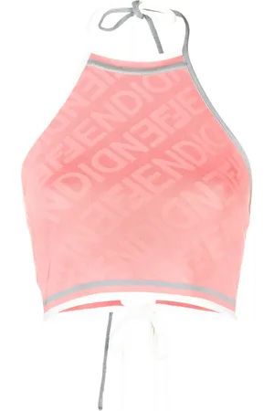 Fendi Haut crop à design sans manches