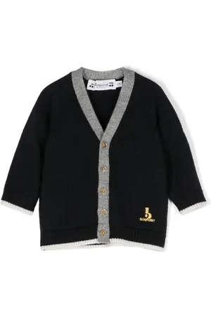BONPOINT Cardigan en laine à logo brodé