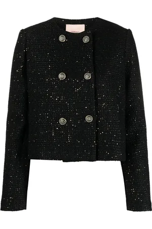 Twin-Set Veste courte pailletée à boutonnière croisée