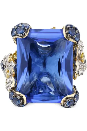 Anabela Chan Bague Blue Cinderella en or vermeil 18ct