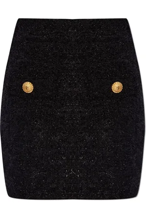 Balmain Minijupe en tweed à taille haute
