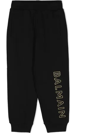 Balmain Pantalon de jogging en coton à logo brodé