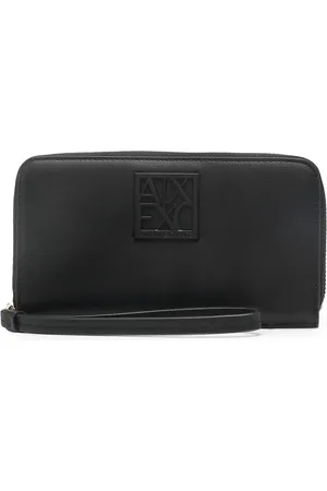 Armani Exchange Porte-monnaie zippé à plaque logo