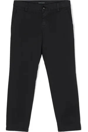 Emporio Armani Pantalon droit à plaque logo Eagle