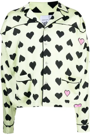 Natasha Zinko Chemise à motif cœurs pixelisés