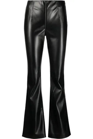 Serafini Pantalon en cuir artificiel à coupe évasée