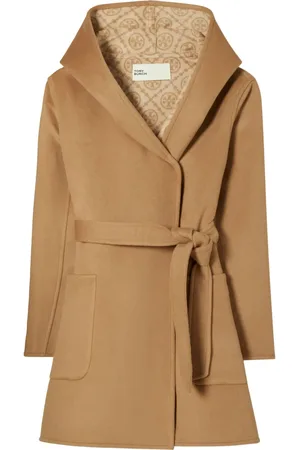 Tory Burch Manteau ceinturé à logo en jacquard