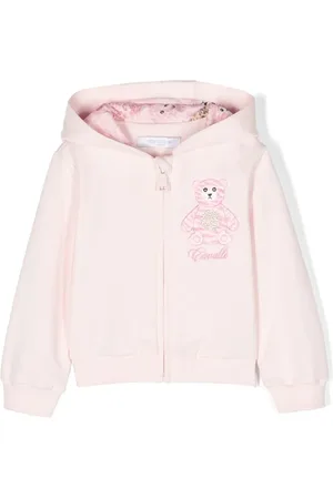 Roberto Cavalli Hoodie zippé à logo brodé