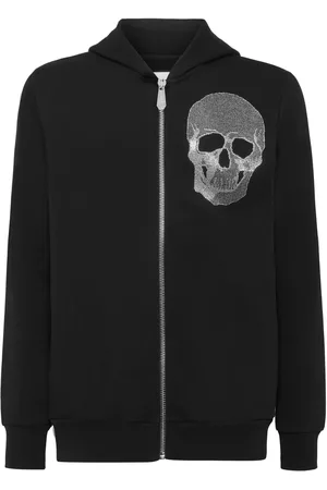 Philipp Plein Hoodie brodé à fermeture zippée
