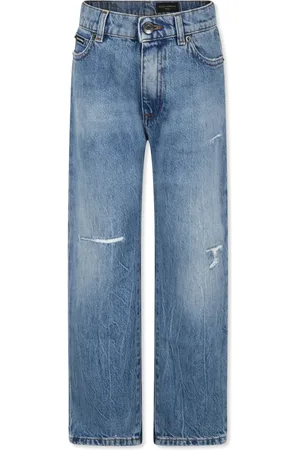 Dolce & Gabbana Jean droit à effet usé