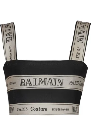 Balmain Haut crop à ruban en jacquard