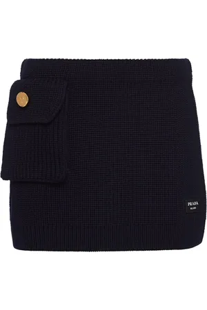 Prada Minijupe en laine nervurée