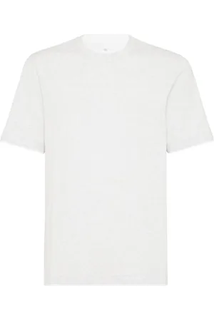 Brunello Cucinelli T-shirt en coton à design chiné