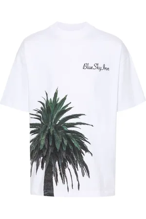 BLUE SKY INN T-shirt en coton à imprimé palmier