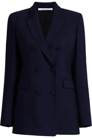 Another Tomorrow Blazer en mérinos à boutonnière croisée