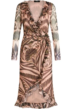 Etro Robe en soie à imprimé graphique