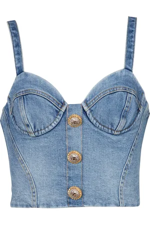 Balmain Haut crop à boutonnière