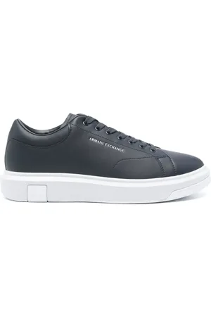 Armani Exchange Baskets en cuir à logo embossé