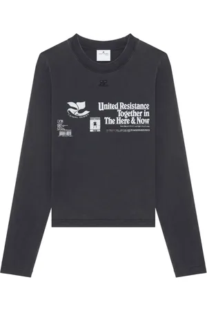 Courrèges T-shirt en coton à manches longues