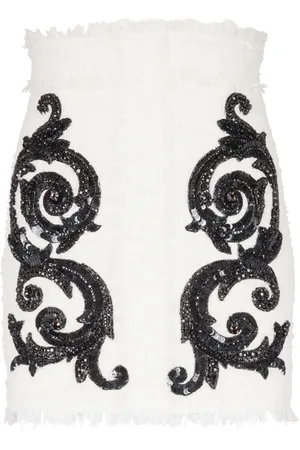 Balmain Minijupe en tweed à broderies