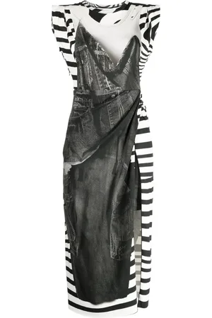 JNBY Robe mi-longue sans manches à imprimé graphique