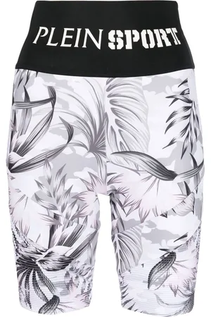 Philipp Plein Short fleuri à taille logo