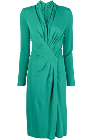Alberta Ferretti Robe mi-longue à détail torsadé