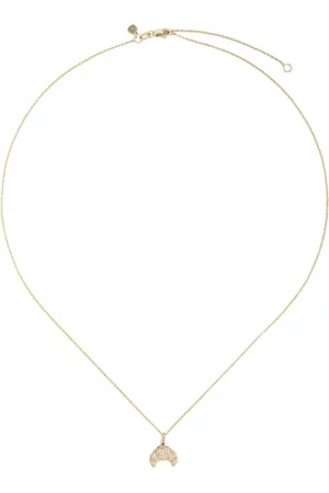 Sydney Evan Collier Croissant Charm en 14ct pavé de diamants