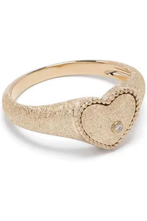 YVONNE LÉON Chevalière Baby Chevalier Cœur en 9ct