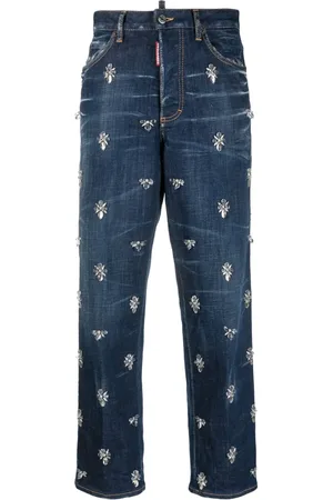 Dsquared2 Jean Crystal Flies à taille haute