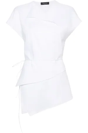 Fabiana Filippi Blouse cache-cœur à ourlet asymétrique