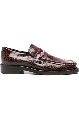 MARTINE ROSE Mocassins à logo orné de perles