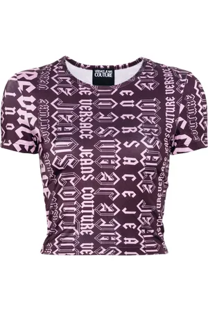 VERSACE T-shirt crop Logomania