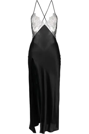 MAISON CLOSE Robe longue à détails en dentelle