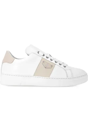 Philipp Plein Baskets en cuir à plaque logo