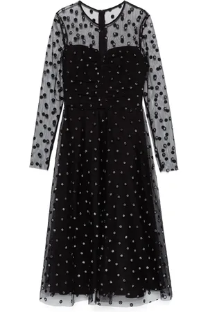 NISSA Robe mi-longue à pois