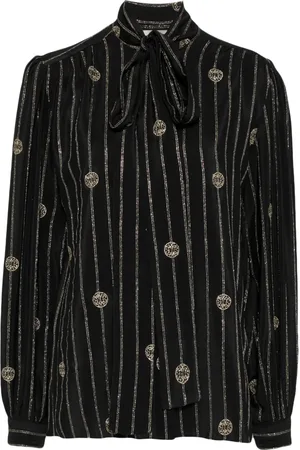 Elie saab Chemise à fines rayures métallisées