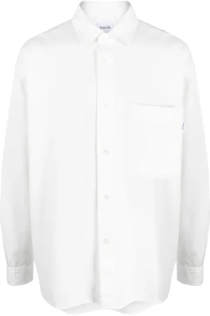 AMISH Chemise en coton à boutonnière devant