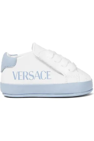 VERSACE Baskets en cuir à logo imprimé