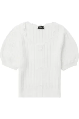 tout a coup Cardigan en maille torsadée à manches courtes