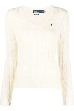 Ralph Lauren Pull en maille torsadée à logo brodé