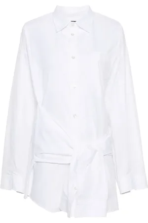 Balenciaga Chemise en coton à manches nouées